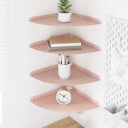 Wandplank 30x30x2 cm staal roze set van 4