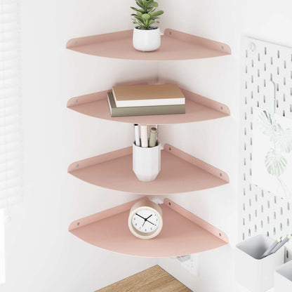 Drijvende plank met plank met opslag 4 pcs Roze 30 x 30 x 2 cm