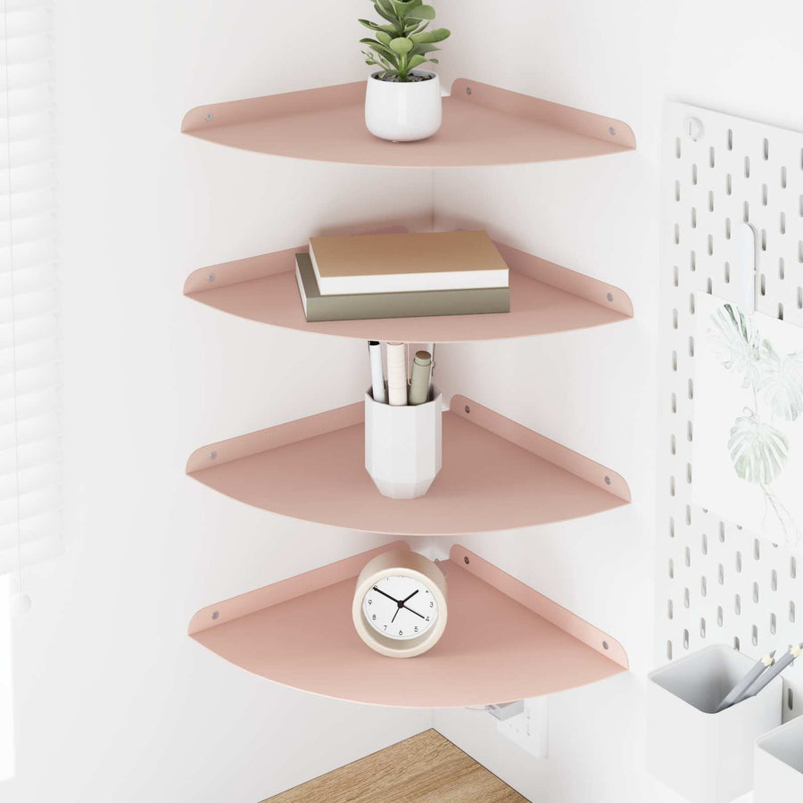 Drijvende plank met plank met opslag 4 pcs Roze 30 x 30 x 2 cm