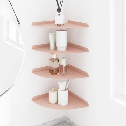Drijvende plank met plank met opslag 4 pcs Roze 30 x 30 x 2 cm