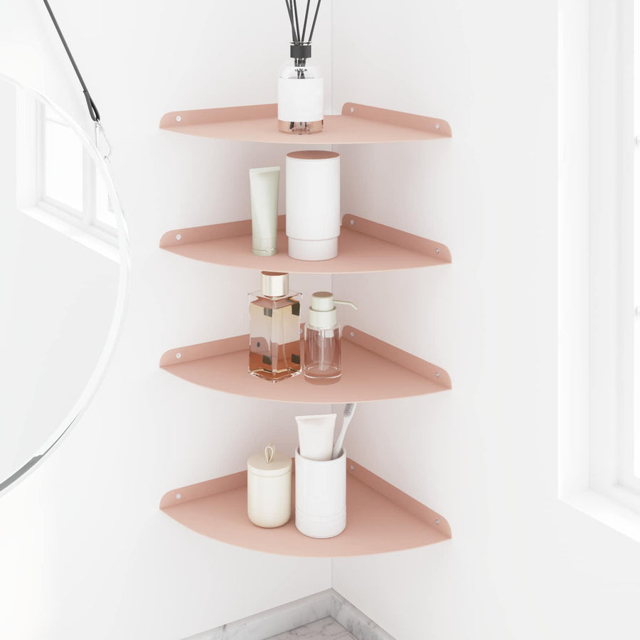 Drijvende plank met plank met opslag 4 pcs Roze 30 x 30 x 2 cm