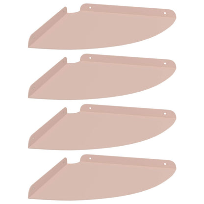 Drijvende plank met plank met opslag 4 pcs Roze 30 x 30 x 2 cm