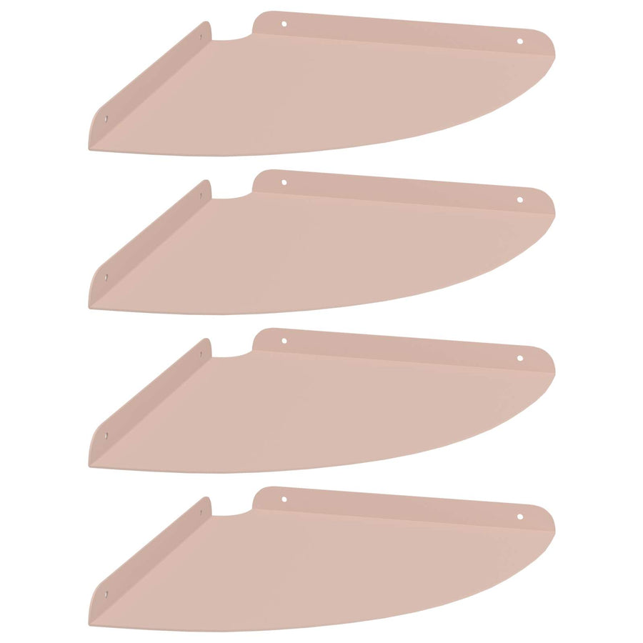 Drijvende plank met plank met opslag 4 pcs Roze 30 x 30 x 2 cm