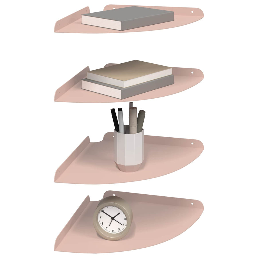 Drijvende plank met plank met opslag 4 pcs Roze 30 x 30 x 2 cm
