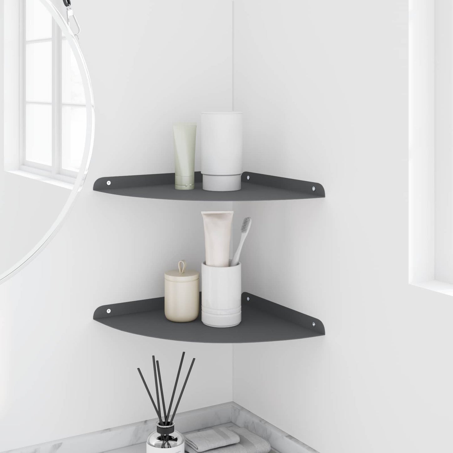 Drijvende plank met plank 2 pcs Antraciet 30 x 30 x 2 cm