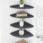 Zwevende plank 30x30x2 cm staal antraciet 4 stuks