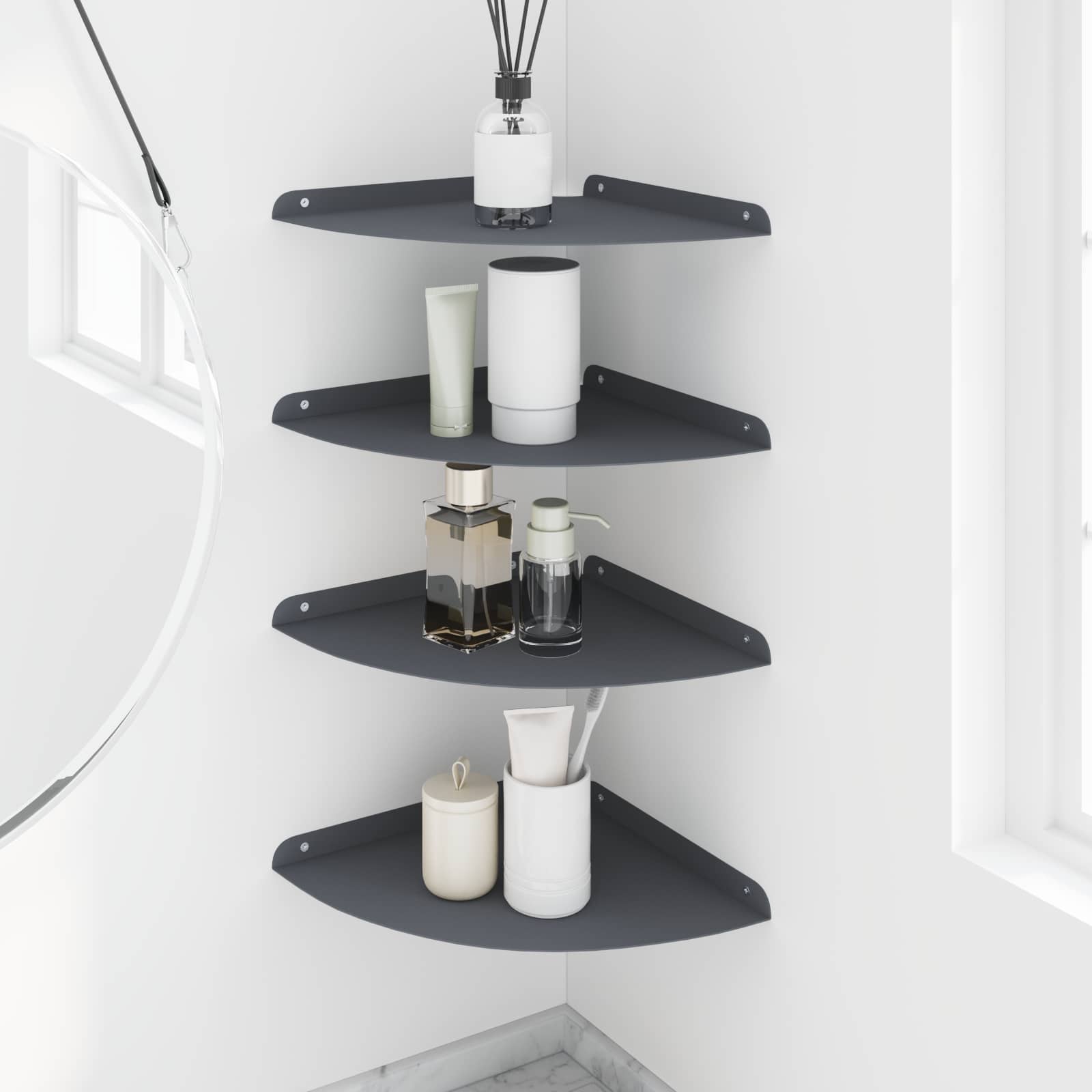 Drijvende plank met plank 4 pcs Antraciet 30 x 30 x 2 cm
