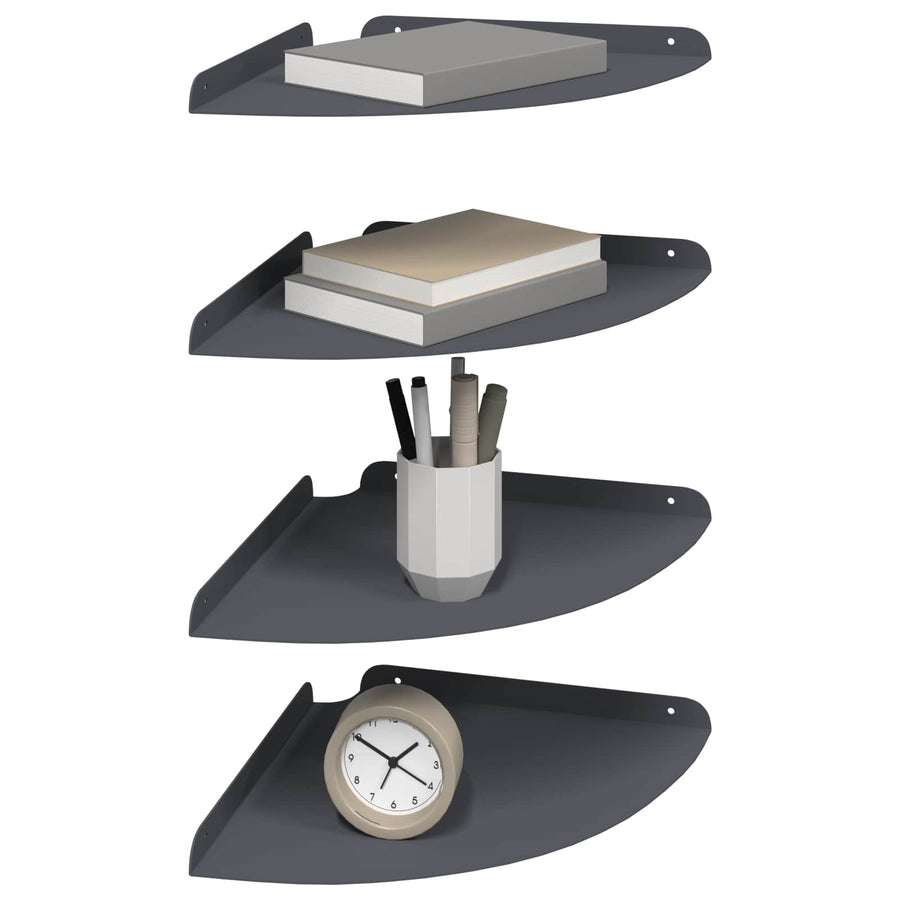 Drijvende plank met plank 4 pcs Antraciet 30 x 30 x 2 cm