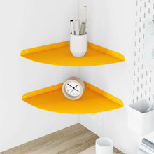 Drijvende plank met plank 2 pcs Mosterdgeel 30 x 30 x 2 cm