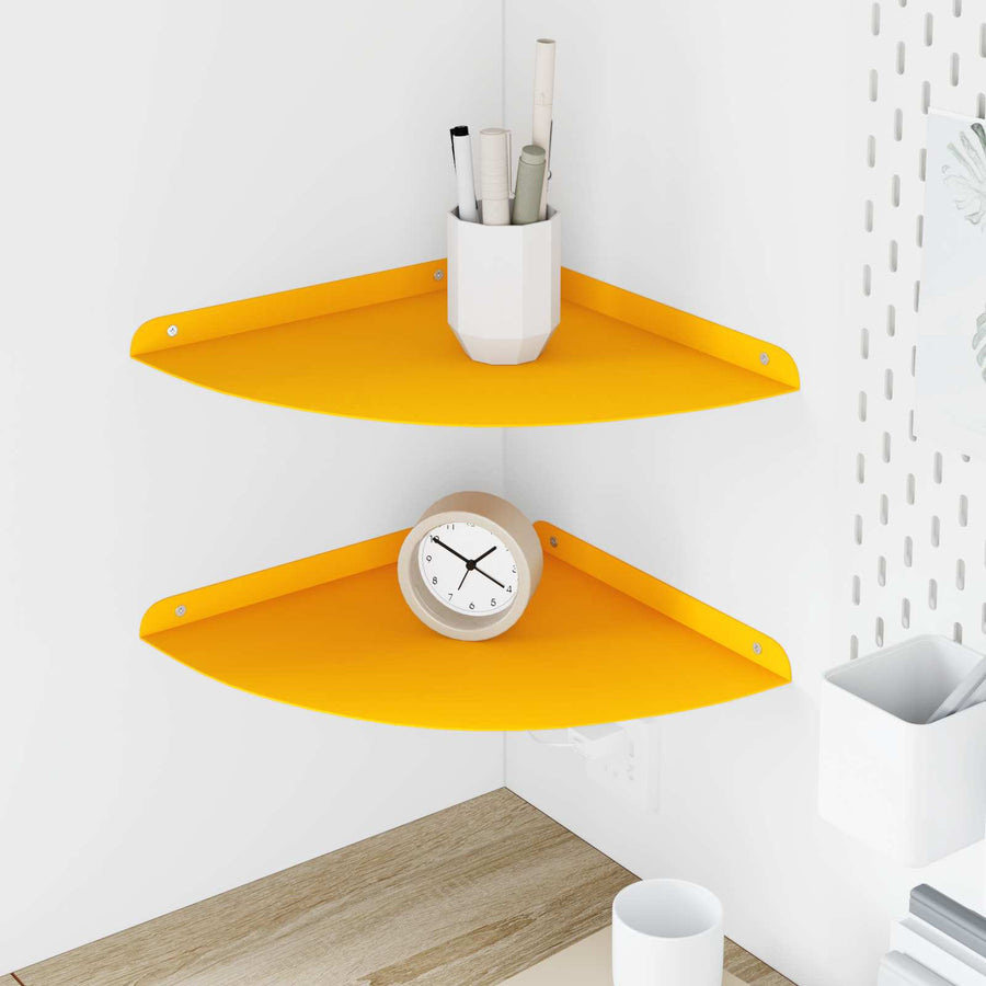 Drijvende plank met plank 2 pcs Mosterdgeel 30 x 30 x 2 cm
