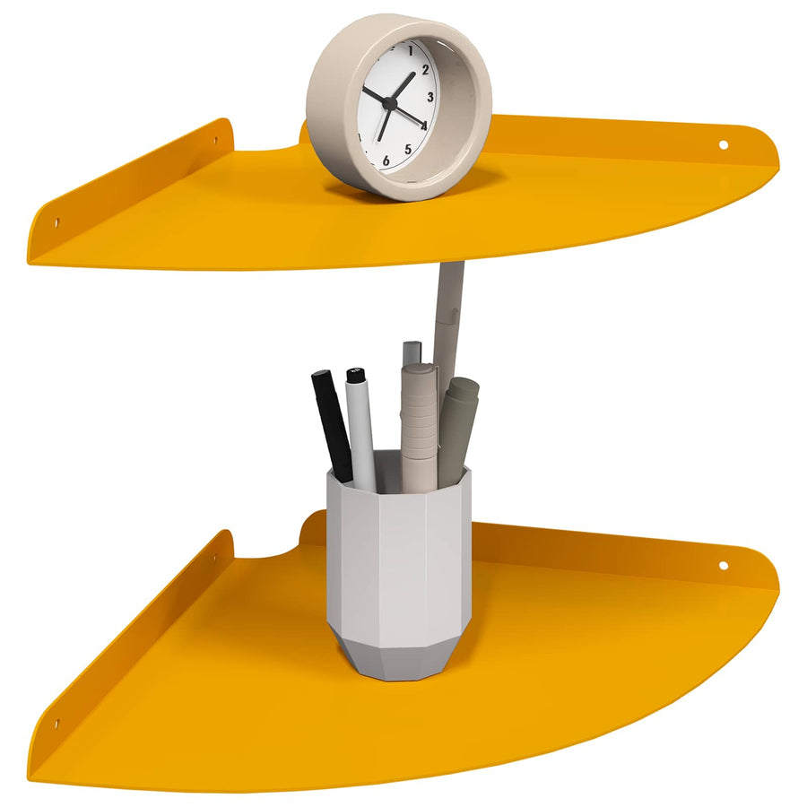 Drijvende plank met plank 2 pcs Mosterdgeel 30 x 30 x 2 cm