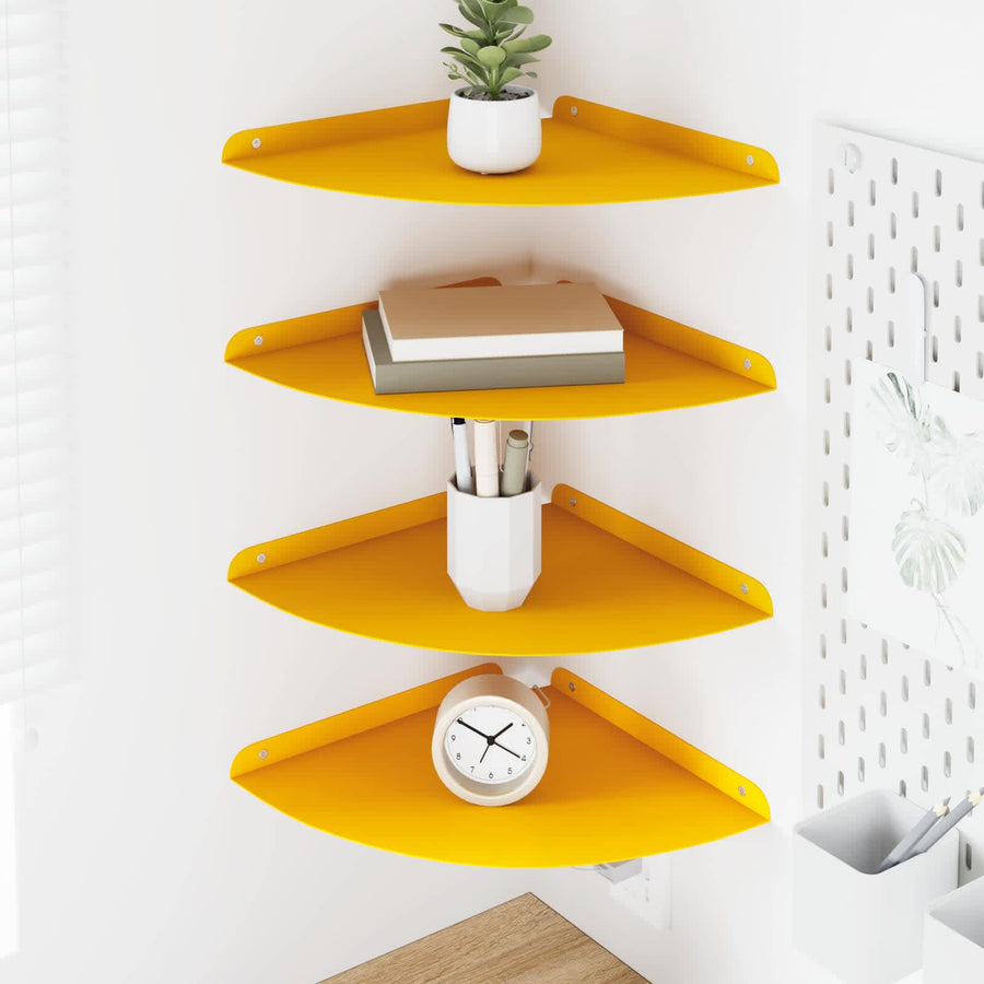 Drijvende plank met plank 4 pcs Mosterdgeel 30 x 30 x 2 cm