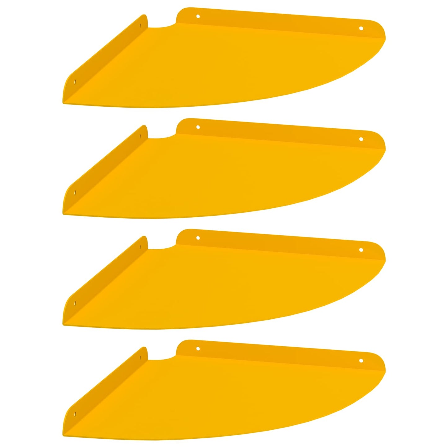 Drijvende plank met plank 4 pcs Mosterdgeel 30 x 30 x 2 cm