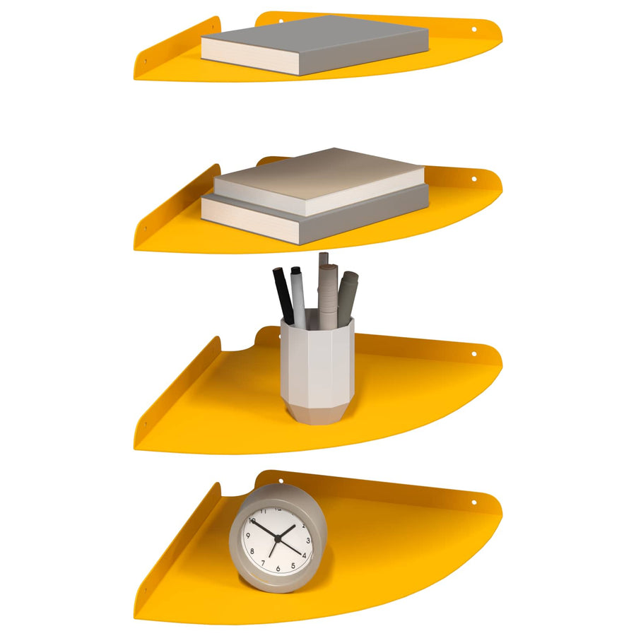 Drijvende plank met plank 4 pcs Mosterdgeel 30 x 30 x 2 cm