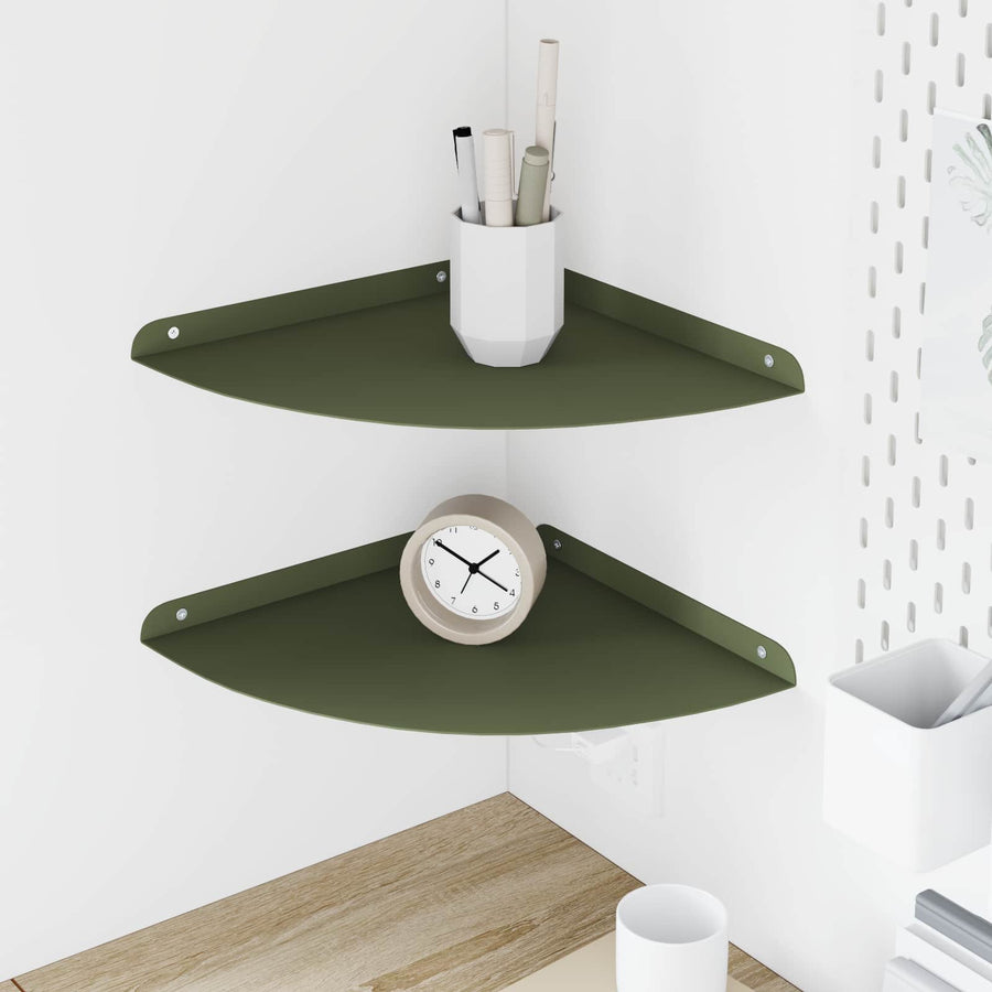 Drijvende plank met plank 2 pcs Olijf Groen 30 x 30 x 2 cm