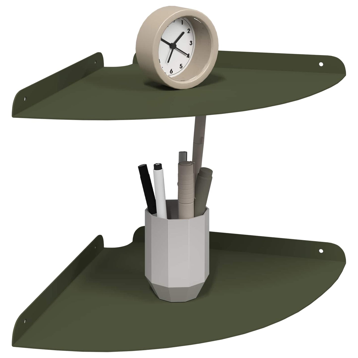 Drijvende plank met plank 2 pcs Olijf Groen 30 x 30 x 2 cm