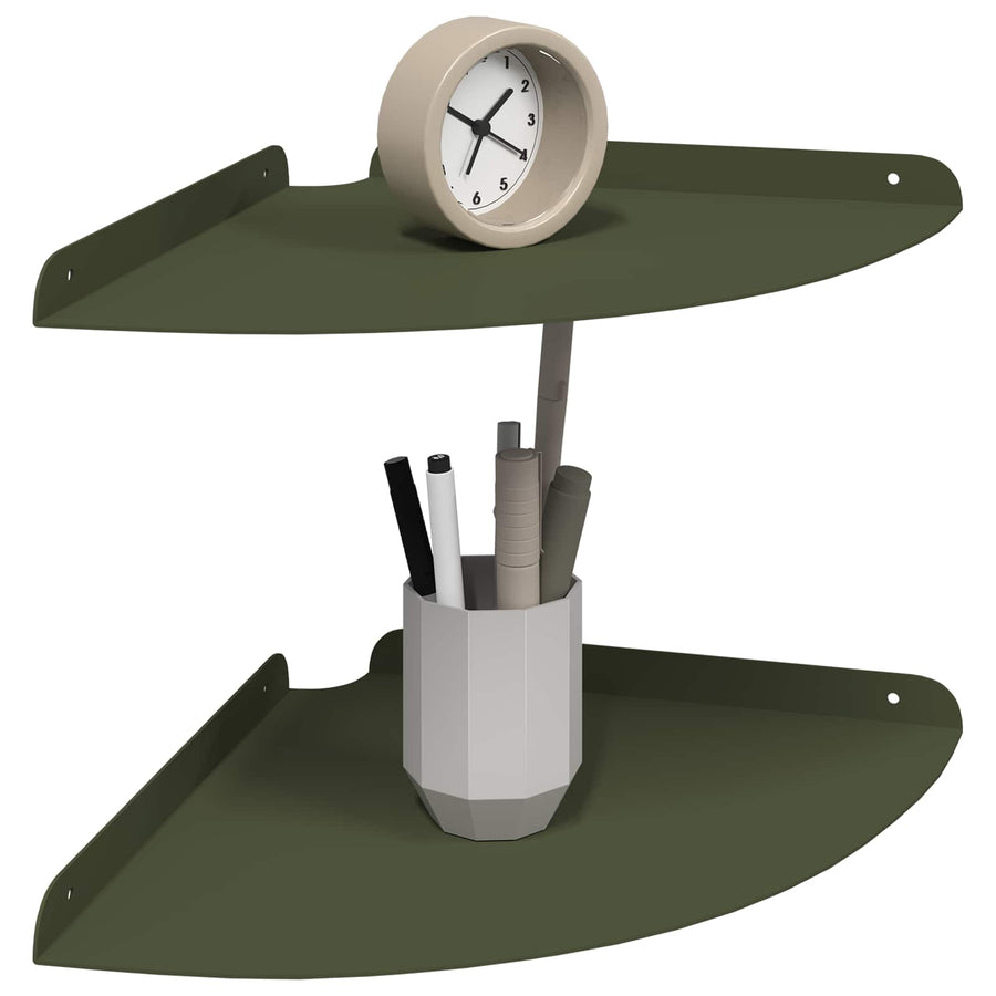 Drijvende plank met plank 2 pcs Olijf Groen 30 x 30 x 2 cm