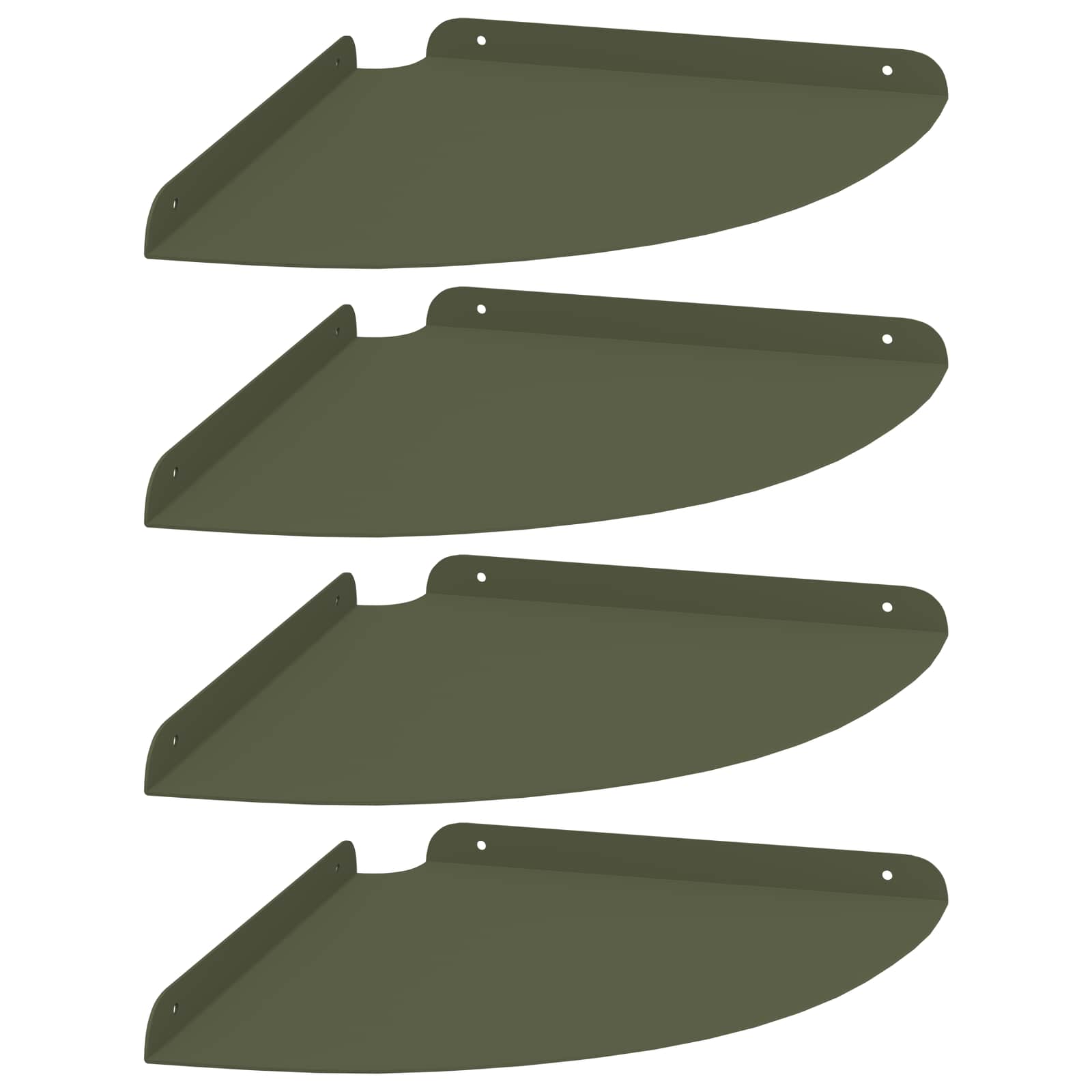 Drijvende plank met plank 4 pcs Olijfgroen 30 x 30 x 2 cm