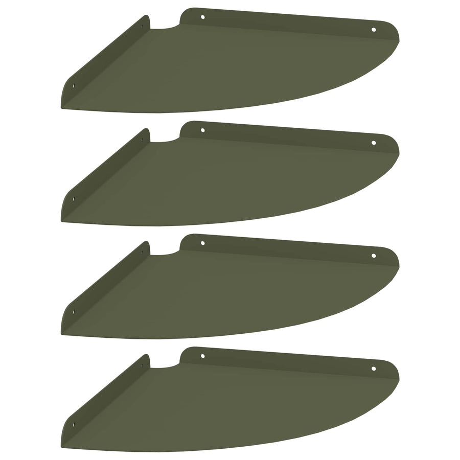 Drijvende plank met plank 4 pcs Olijfgroen 30 x 30 x 2 cm