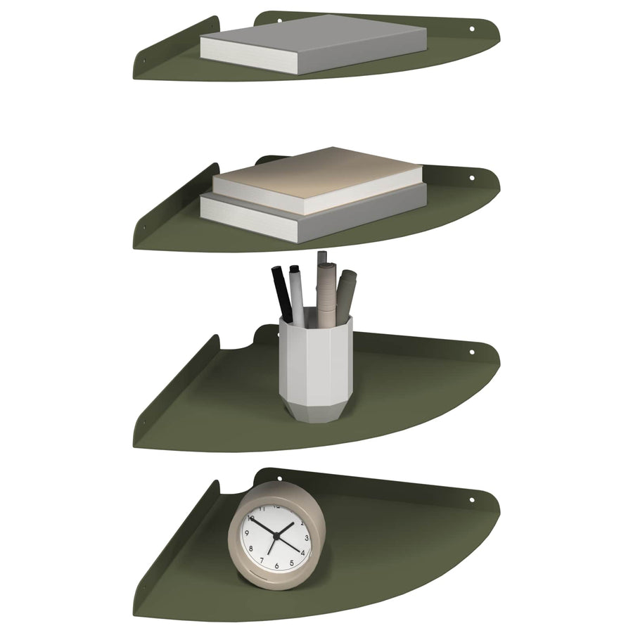 Drijvende plank met plank 4 pcs Olijfgroen 30 x 30 x 2 cm