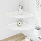 Zwevende wandplank 30x30x2 cm staal wit 2 stuks
