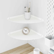 Zwevende wandplank 30x30x2 cm staal wit 2 stuks