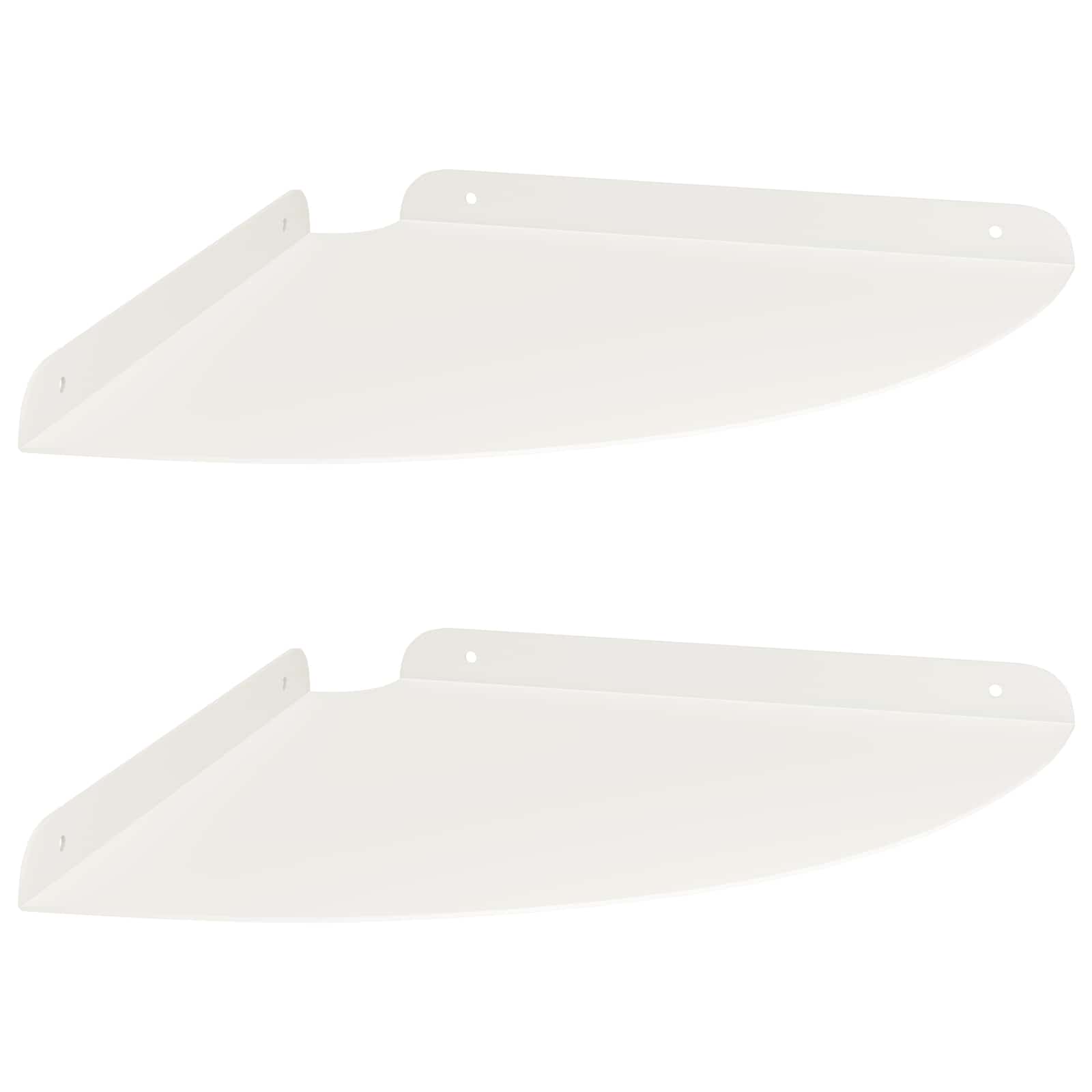 Drijvende plank met plank met opslag 2 pcs Wit 30 x 30 x 2 cm