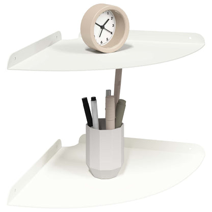 Drijvende plank met plank met opslag 2 pcs Wit 30 x 30 x 2 cm