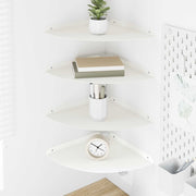 Zwevende wandplank 30x30x2 cm staal wit 4 stuks