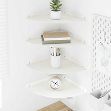 Drijvende plank met plank met opslag 4 pcs Wit 30 x 30 x 2 cm