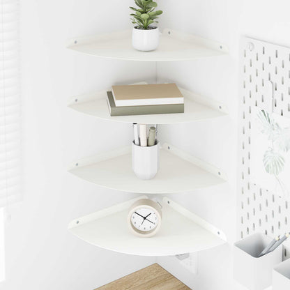 Drijvende plank met plank met opslag 4 pcs Wit 30 x 30 x 2 cm
