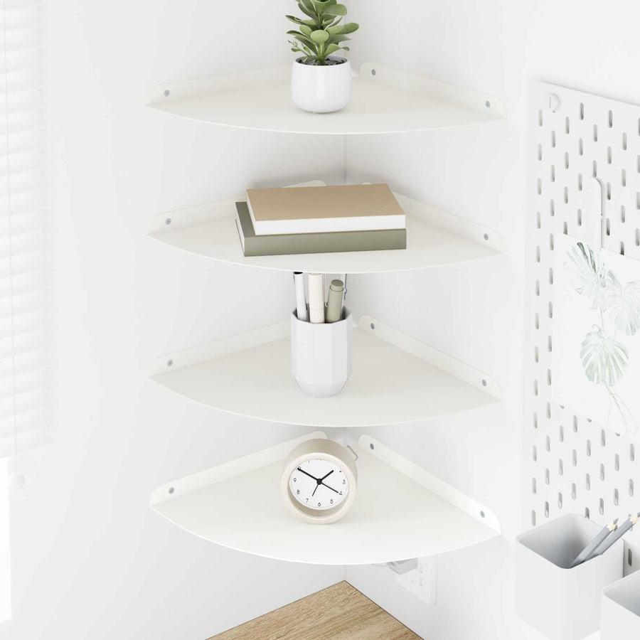 Drijvende plank met plank met opslag 4 pcs Wit 30 x 30 x 2 cm