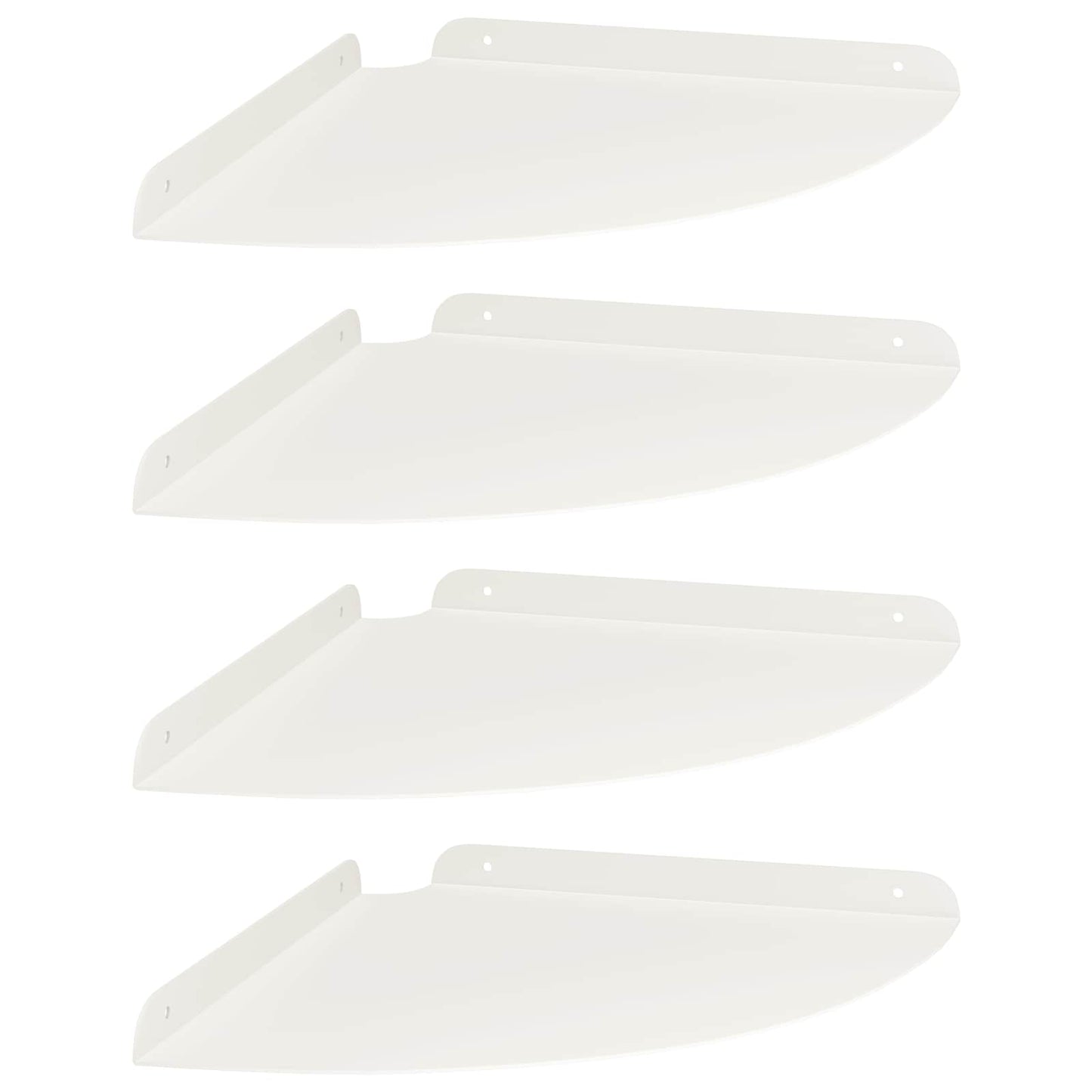 Drijvende plank met plank met opslag 4 pcs Wit 30 x 30 x 2 cm