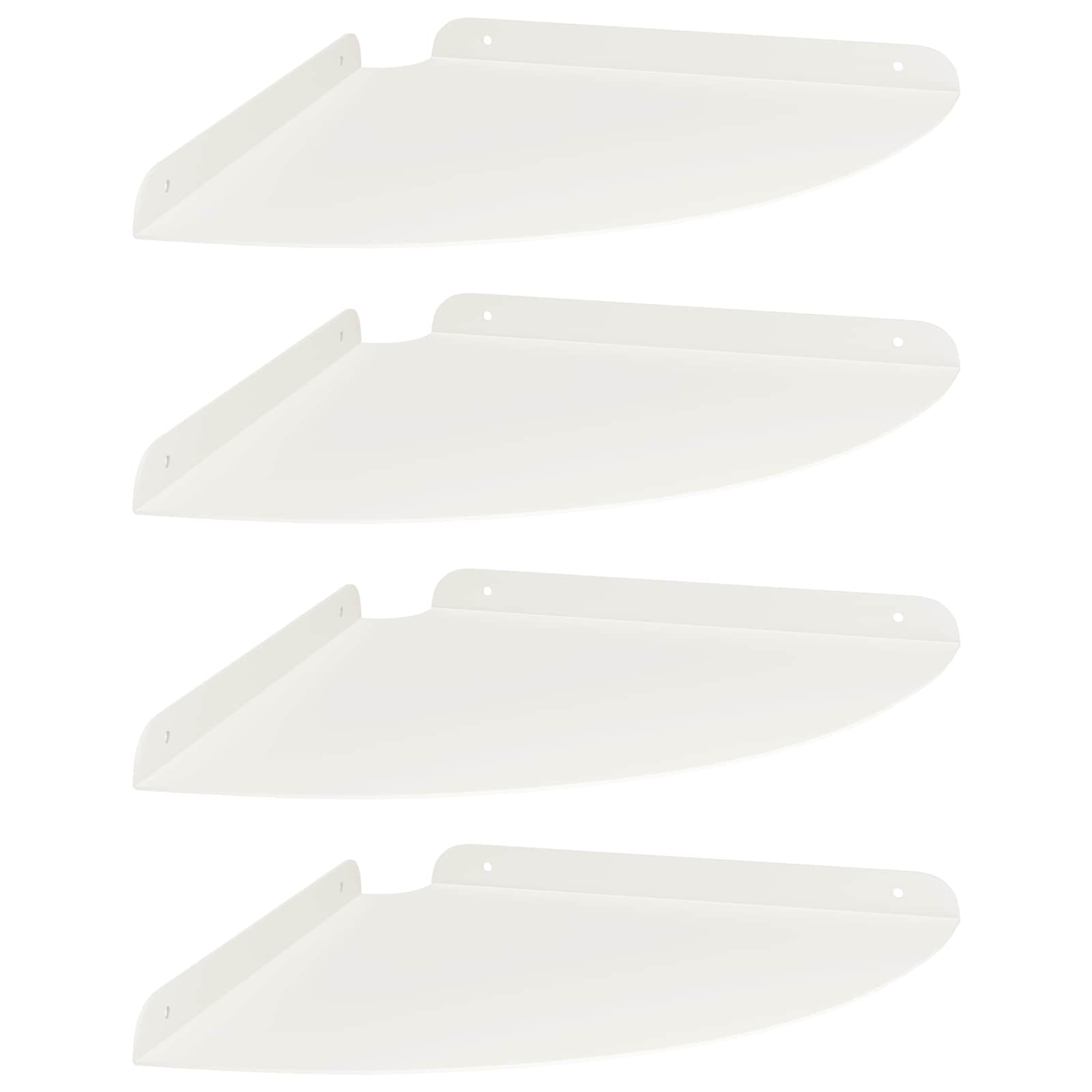 Drijvende plank met plank met opslag 4 pcs Wit 30 x 30 x 2 cm