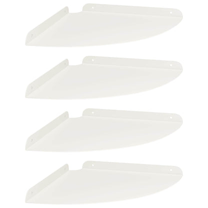 Drijvende plank met plank met opslag 4 pcs Wit 30 x 30 x 2 cm