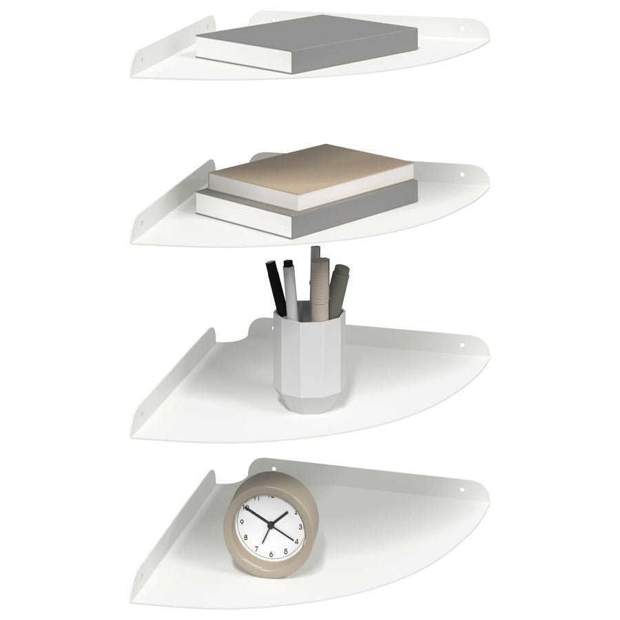 Drijvende plank met plank met opslag 4 pcs Wit 30 x 30 x 2 cm
