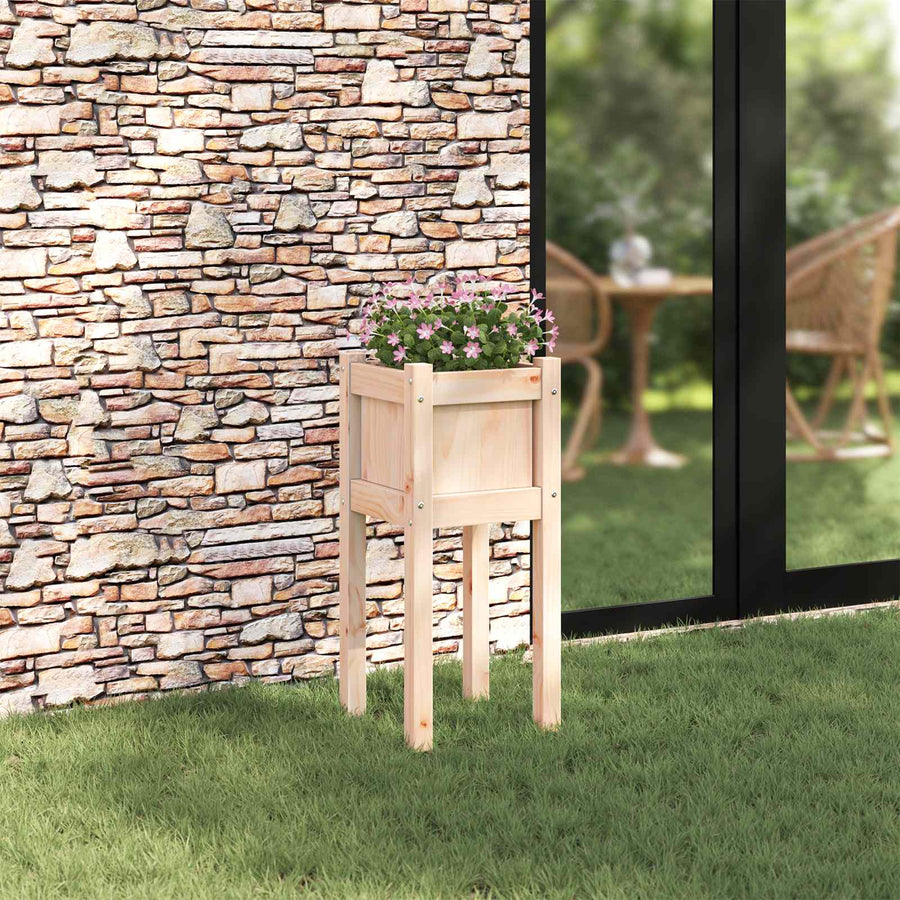 Tuin Bloempot Natuur 31 x 31 x 70 cm Massief grenenhout