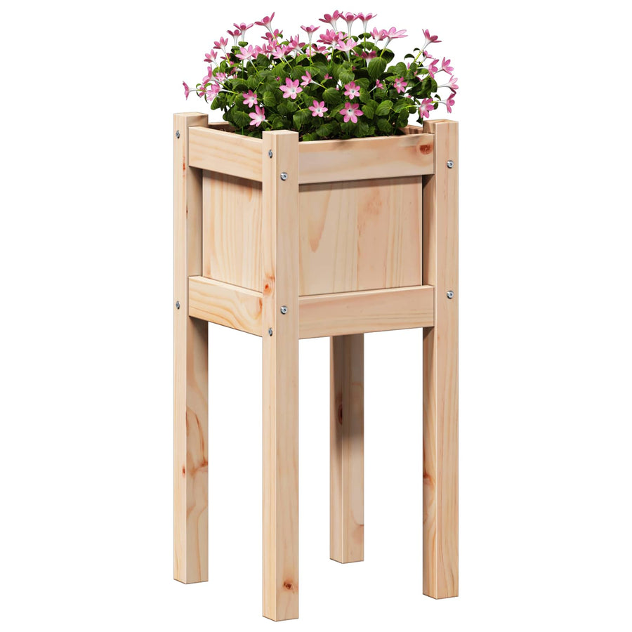 Tuin Bloempot Natuur 31 x 31 x 70 cm Massief grenenhout