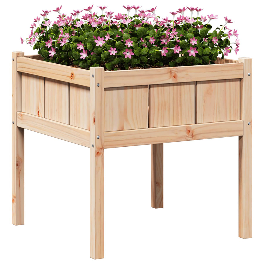 Tuin Bloempot Natuur 70 x 70 x 70 cm Massief grenenhout