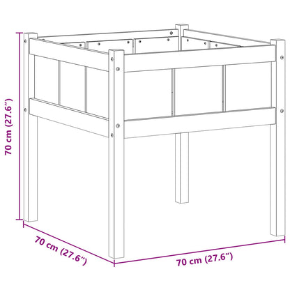 Tuin Bloempot Natuur 70 x 70 x 70 cm Massief grenenhout
