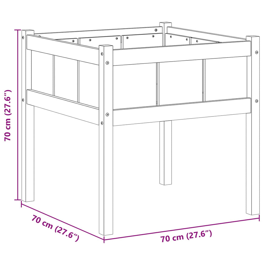 Tuin Bloempot Natuur 70 x 70 x 70 cm Massief grenenhout