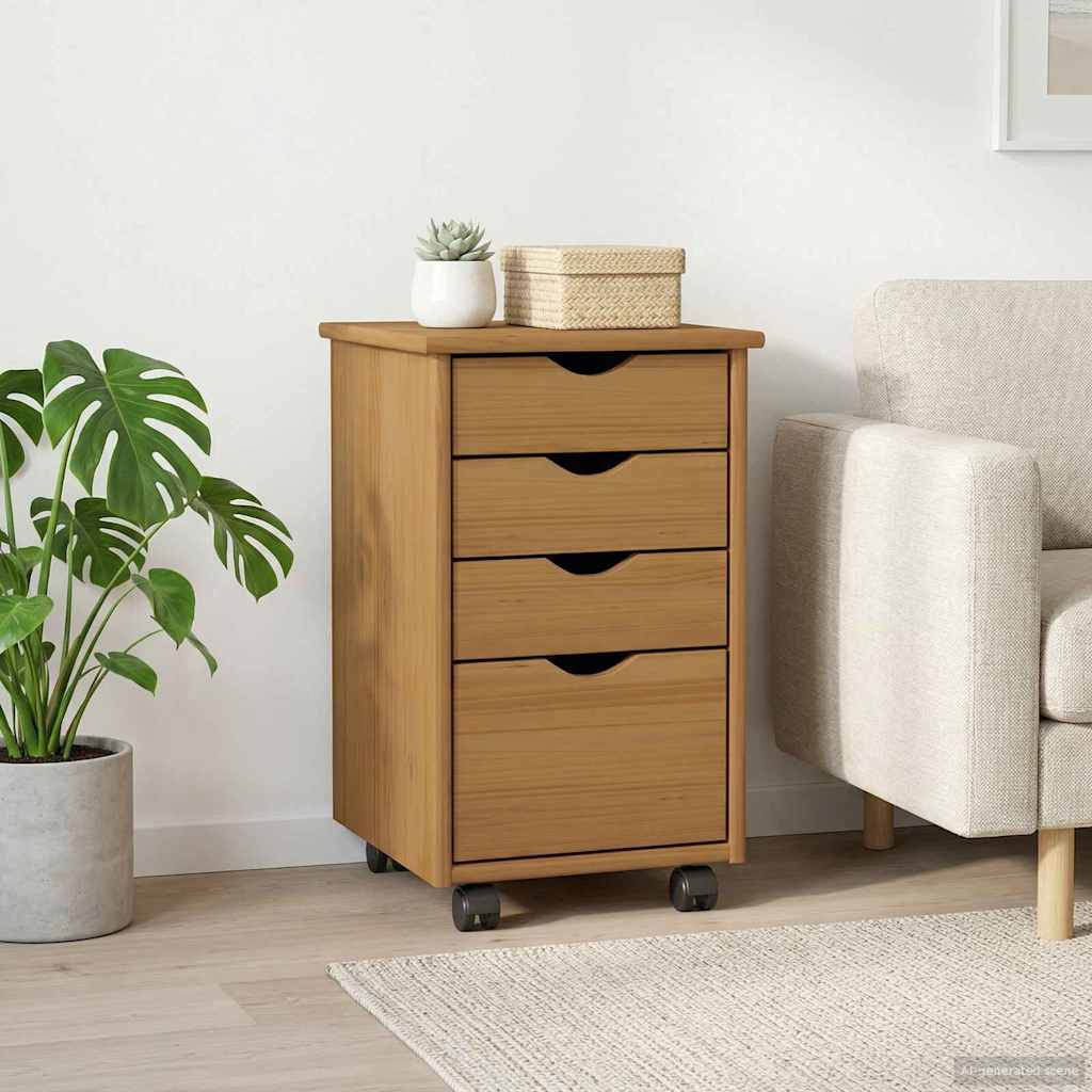 Rolling Kast met wiel MOSS HoningBruin 34 x 39 x 56 cm