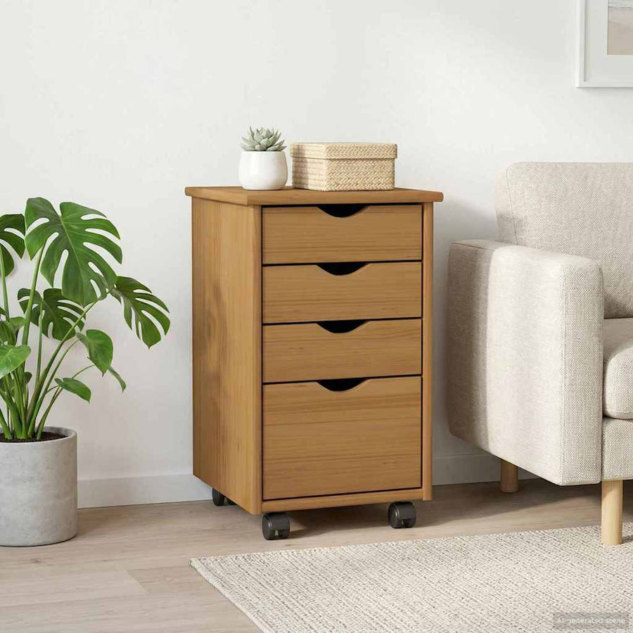 Rolling Kast met wiel MOSS HoningBruin 34 x 39 x 56 cm
