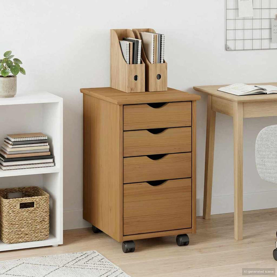 Rolling Kast met wiel MOSS HoningBruin 34 x 39 x 56 cm