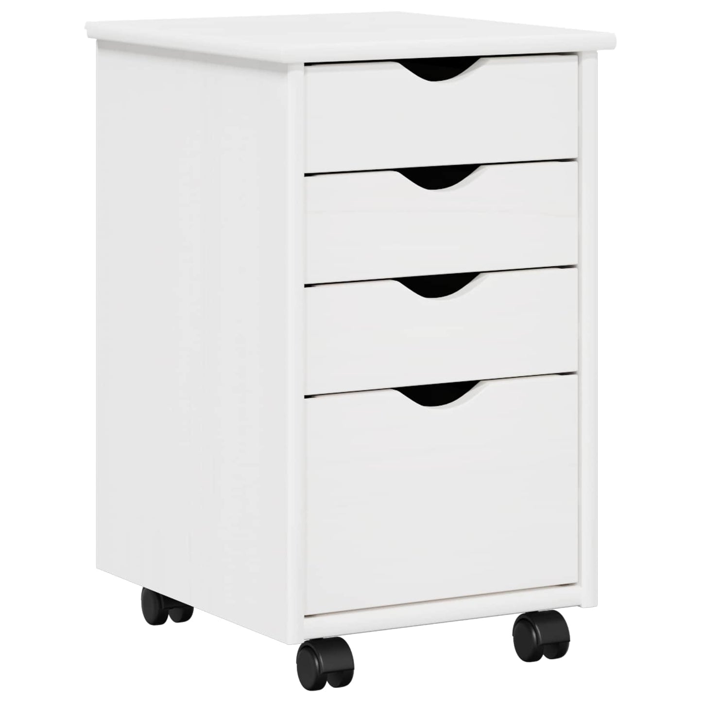 Rolling Kast met wiel Wit 34 x 39 x 56 cm Massief Vurenhout