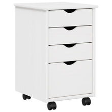Rolling Kast met wiel Wit 34 x 39 x 56 cm Massief Vurenhout