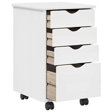 Rolling Kast met wiel Wit 34 x 39 x 56 cm Massief Vurenhout