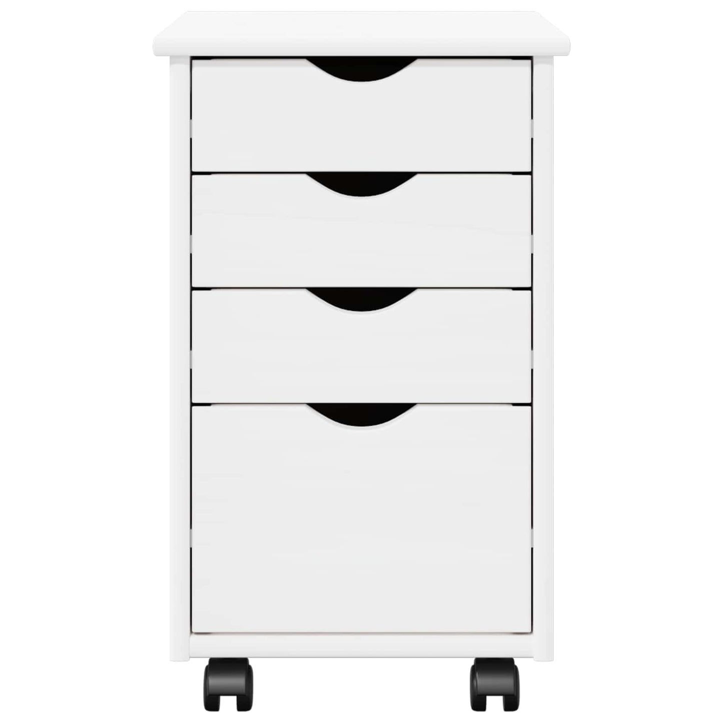 Rolling Kast met wiel Wit 34 x 39 x 56 cm Massief Vurenhout