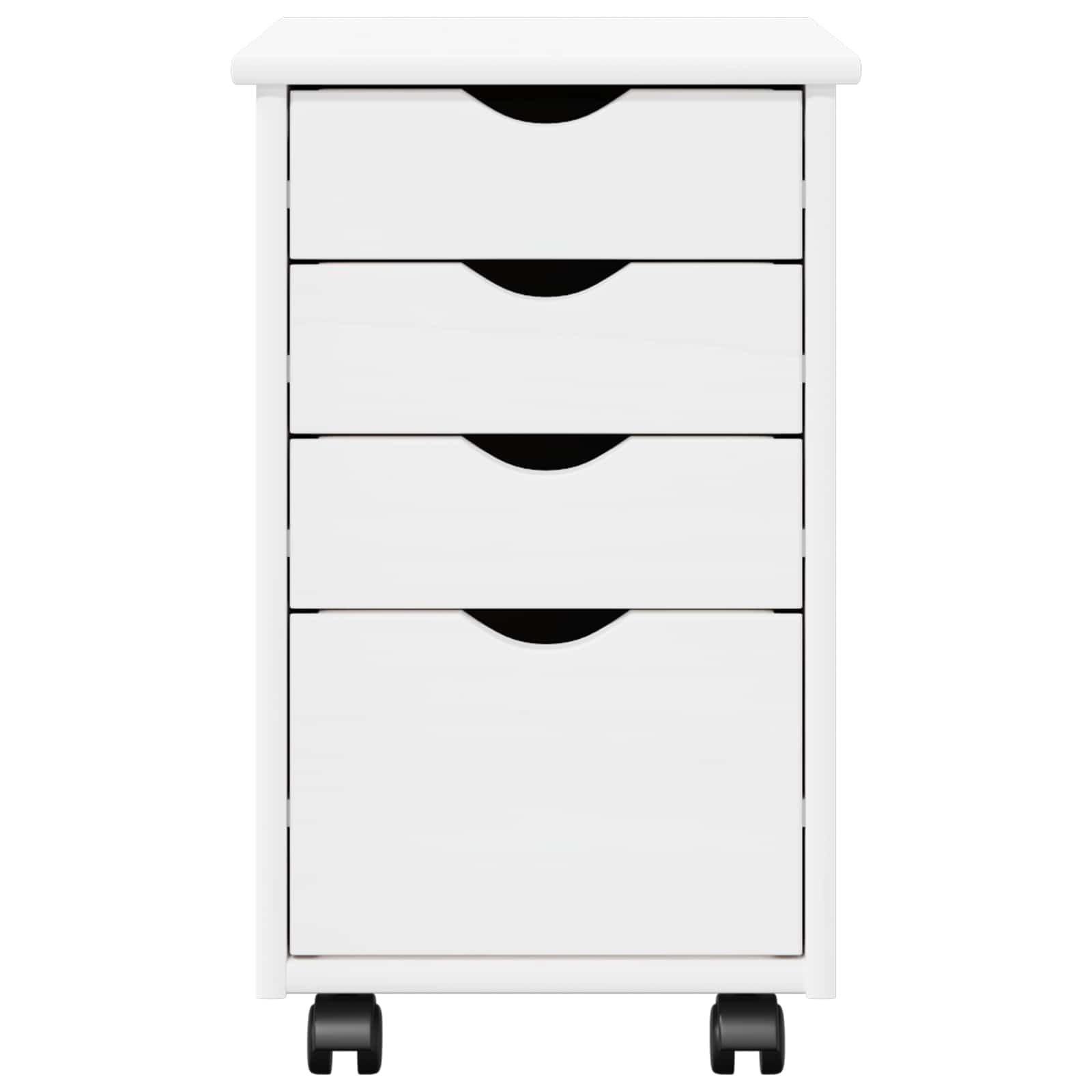 Rolling Kast met wiel Wit 34 x 39 x 56 cm Massief Vurenhout