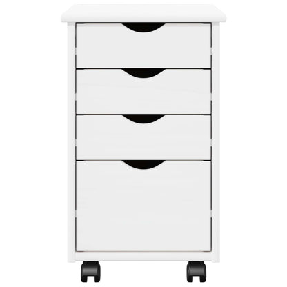 Rolling Kast met wiel Wit 34 x 39 x 56 cm Massief Vurenhout